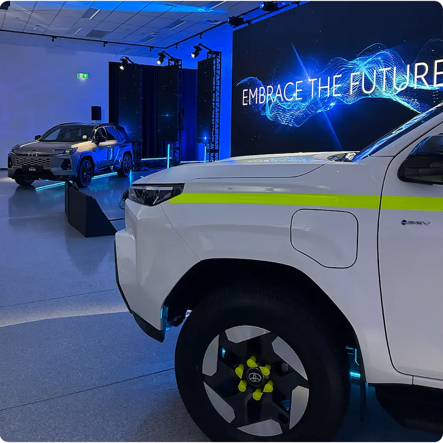 Electric vehicles with futuristic display