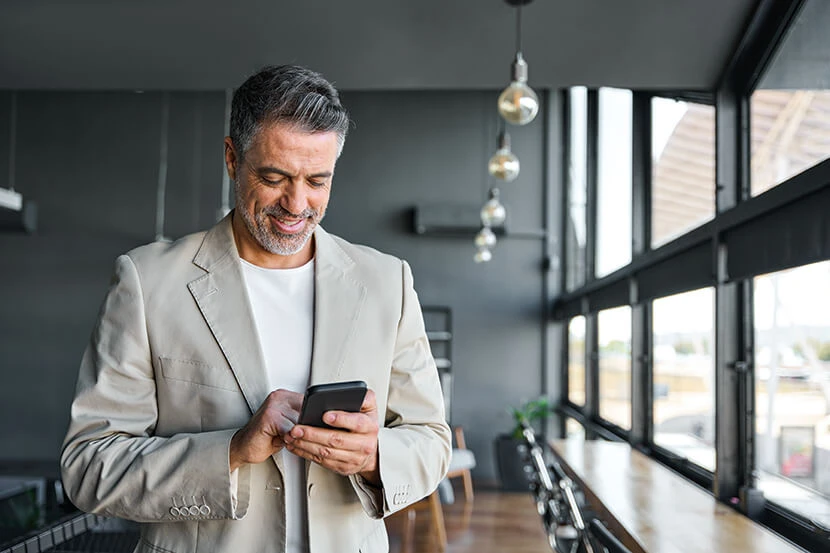 man on mobile phone