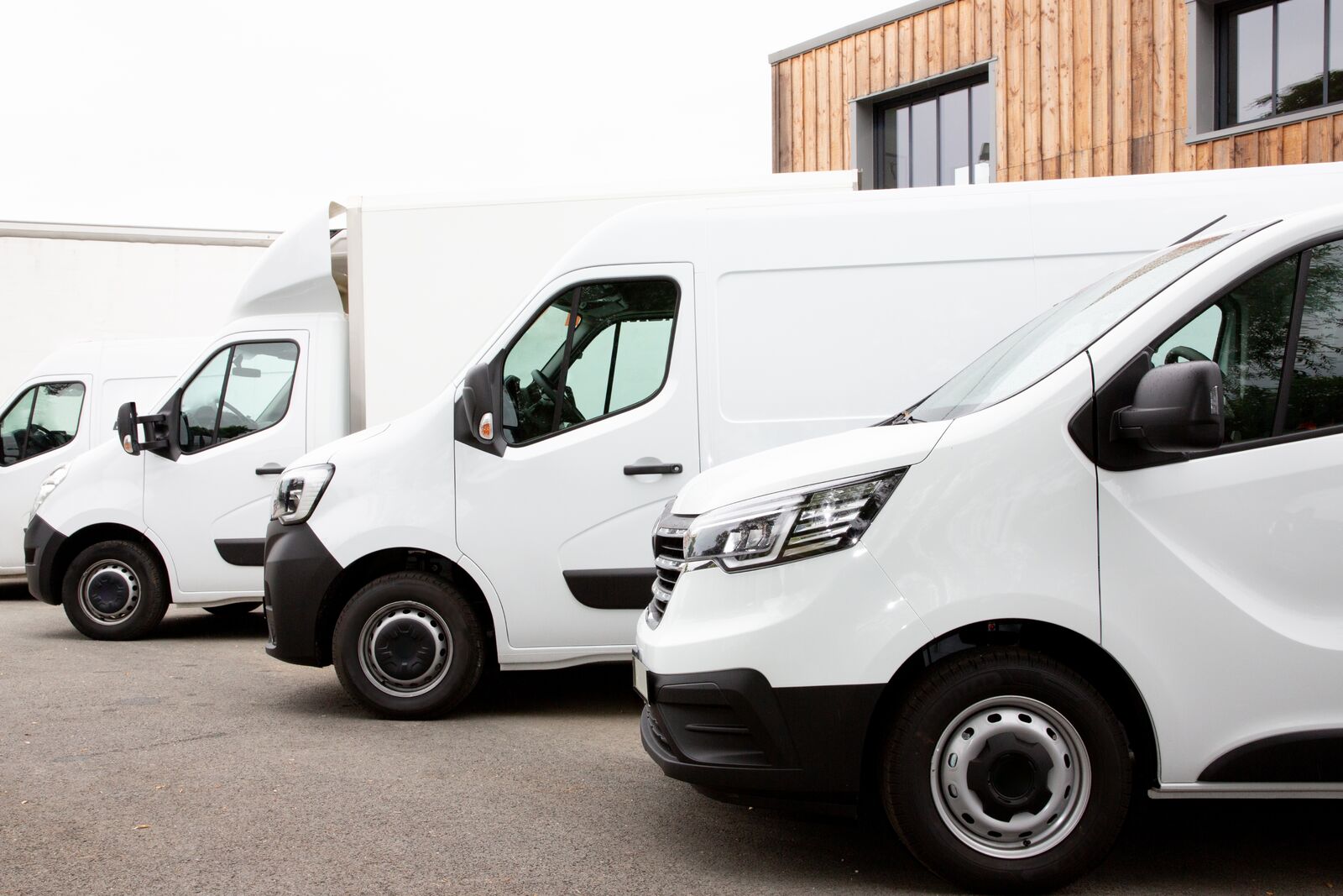 A range of commercial vehicles lined up
