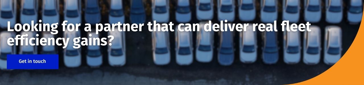 Looking for a partner that can deliver real fleet efficiency gains A banner advertisement with white text reading
